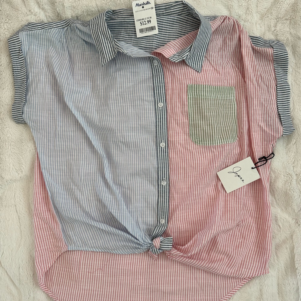 Japna Red, White, and Blue Blouse